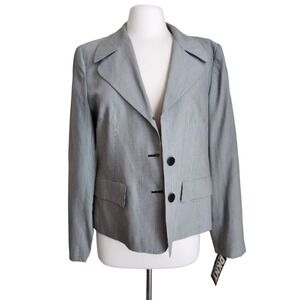 Vintage DKNY‎ Wool Blazer Jacket Size 12 Dead Stock USA Union Made MSRP $405 NWT